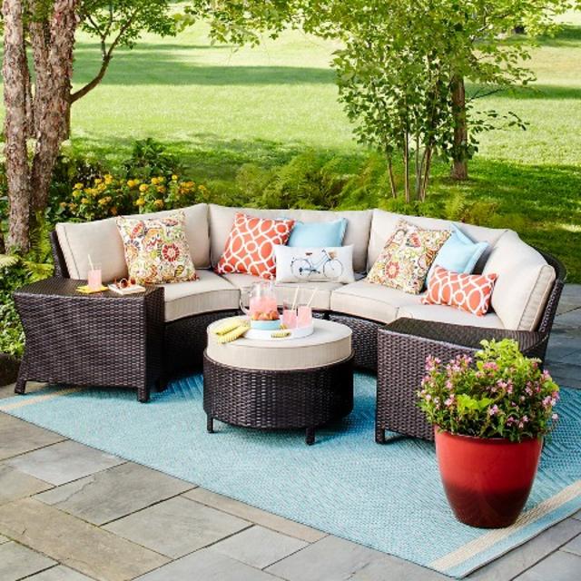 Harrison 7-Piece Wicker Sectional Patio Seating Set - Threshold™