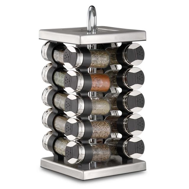Stainless Steel 20-Jar Spice Rack