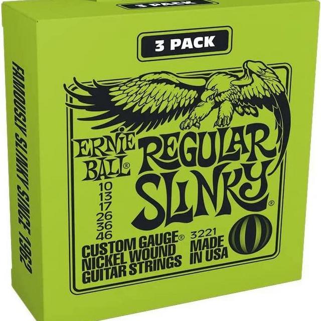 Ernie Ball Regular Slinky Nickel Wound Electric Guitar Strings - 3 Pack