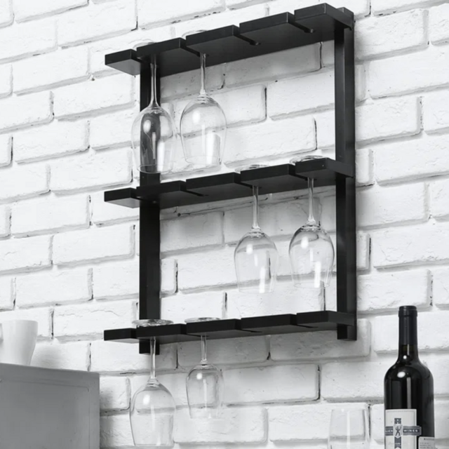 Wine Glass Rack in Black