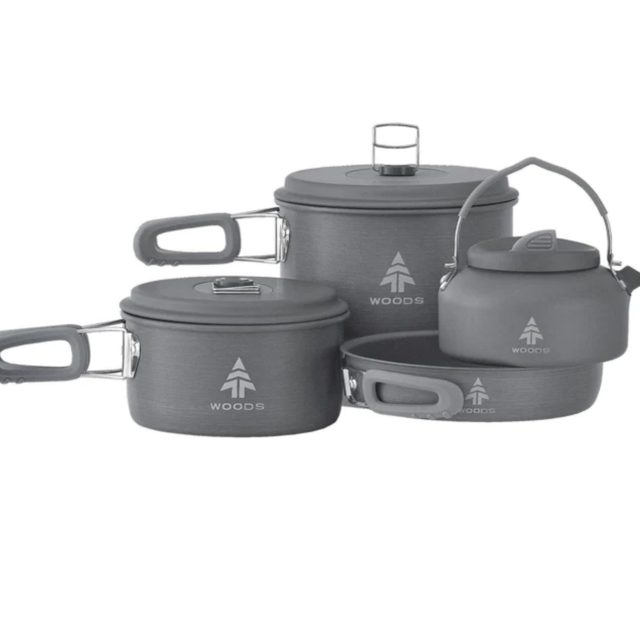 Woods Selkirk Anodized 4-pc Camping Cook Set