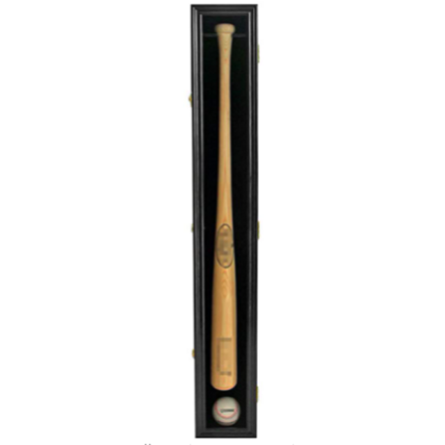 Baseball Bat Display Case Rack Cabinet Holder Wall Mount, w/UV Protection, Lock, Vertical or Horizontal