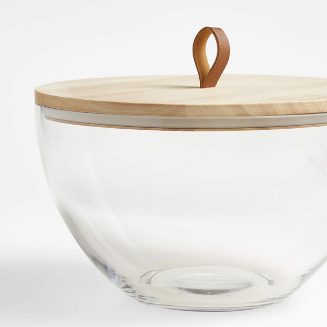 Tomos Glass Bowl with Wood Lid