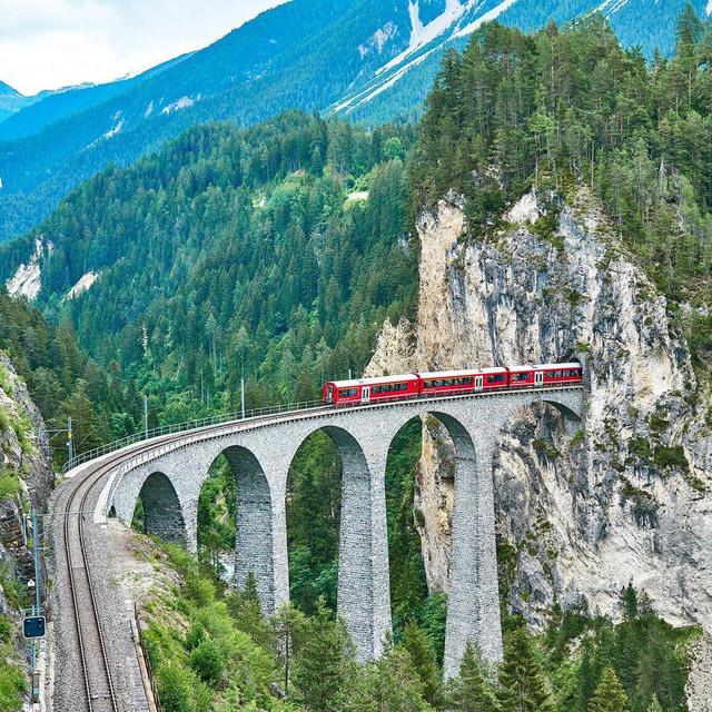 Glacier Express Train through Switzerland