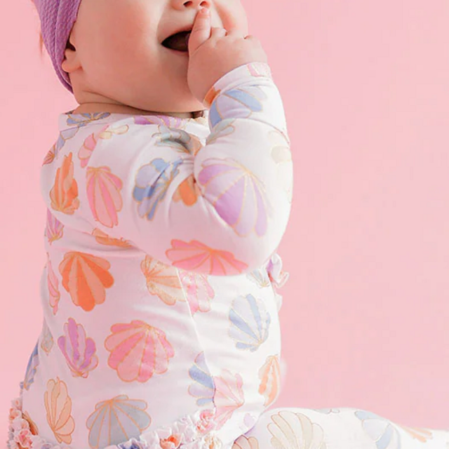 Clamilla Footie Ruffled Zippered One Piece