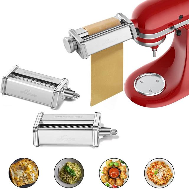 Antree Pasta Maker Attachment 3 in 1 Set for KitchenAid Stand Mixers Included Pasta Sheet Roller, Spaghetti Cutter, Fettuccine Cutter Maker Accessories and Cleaning Brush