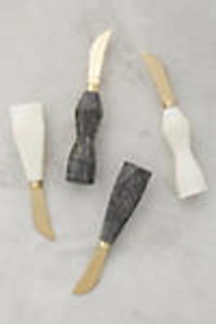 Faceted Marble Cheese Knives