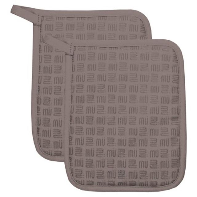 Herringbone Silicone Potholder Slate 7" x 9"(Set of 2) - MUkitchen product details page