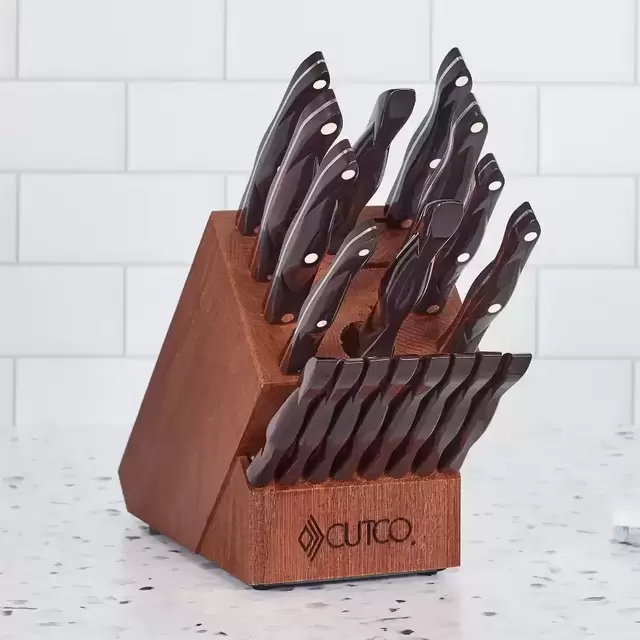 CUTCO Knife Set: Homemaker + 8 Sets - Classic Handle and Cherry Block