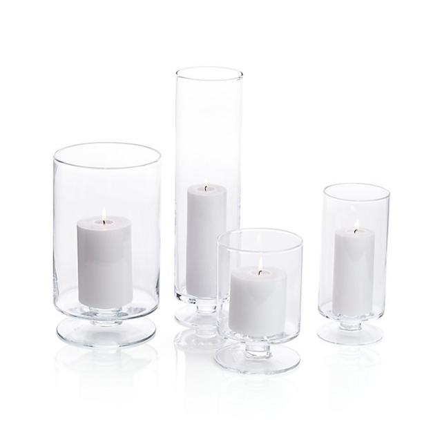 London Glass Hurricane Candle Holders