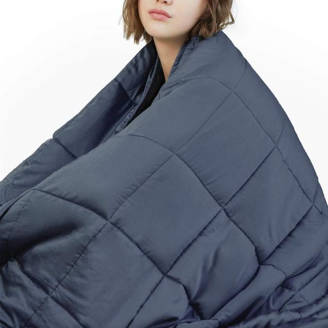 Weighted Blanket (15 lbs, 60''x80'', Queen Size) | 2.0 Heavy Blanket | 100% Cotton Material with Glass Beads