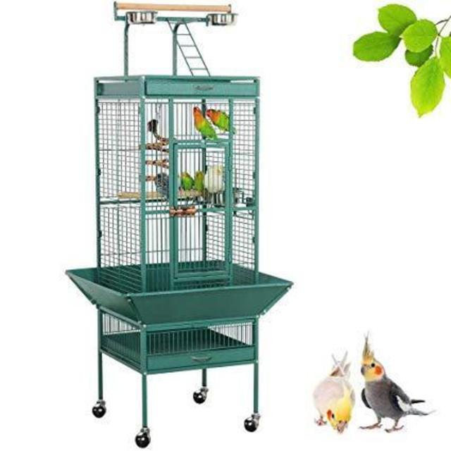 Yaheetech 61'' Wrought Iron Rolling Large Bird Cage