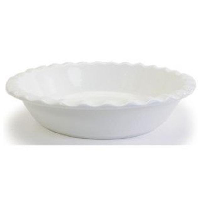 BIA Cordon Bleu White Porcelain 10.5 inch Pie Dish with Ruffled Rim
