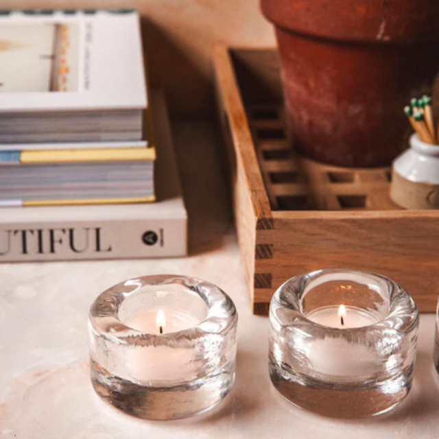 Farmhouse Pottery - Riverstone Tealight Clear (Pair)