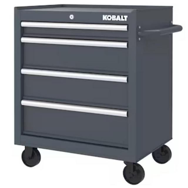 Kobalt 26.7-in W x 33-in H 4-Drawer Steel Rolling Tool Cabinet (Gray)