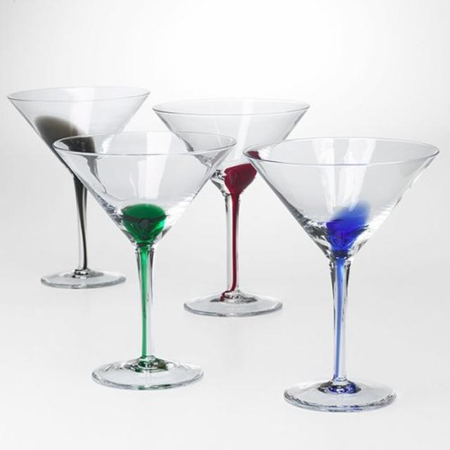 Artland Splash 12 Ounce Martini Glass, Set of 4