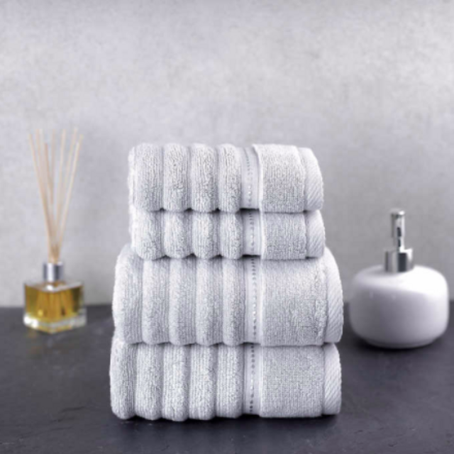 Charisma Bumpy Rib 4-piece Towel Set - Gray