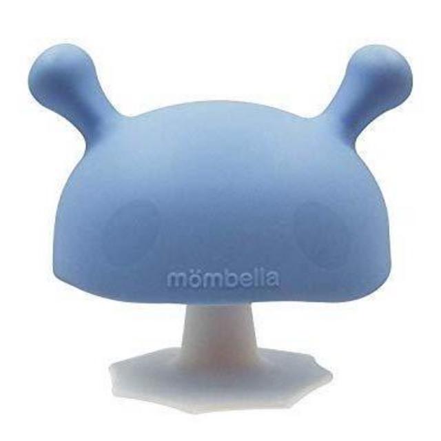 Mombella Mimi Mushroom Pacifier Shape Skin-Like Infant Soothing Teether Toy for 0-6 Months Sucking Needs Babies, Help with Breast Feeding weaning and Prevent Digit Sucking.Light Blue