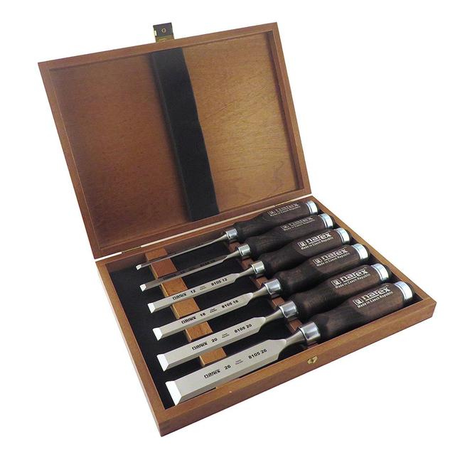 6 pc Woodworking Chisels in Wooden Presentation Box