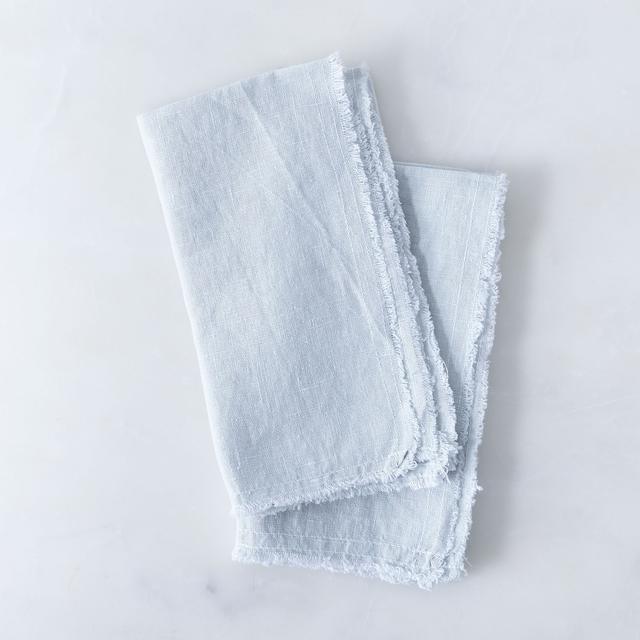 Fog Blue Linen Napkins (Set of 8)