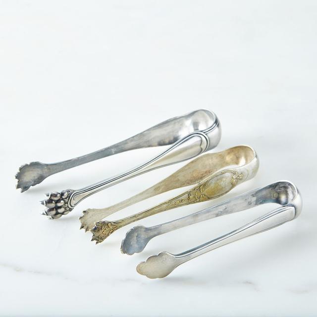 Vintage French Silver-Plated Ice Tong