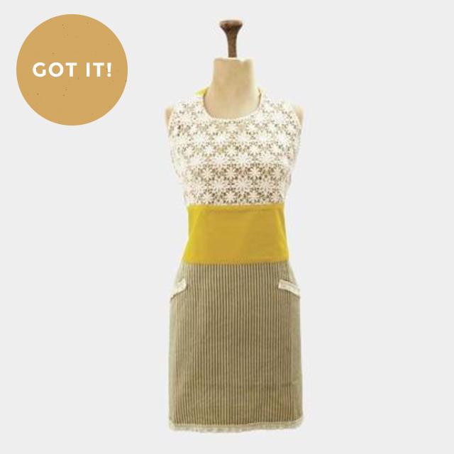 Yellow Natural Lace Vintage-Inspired Apron