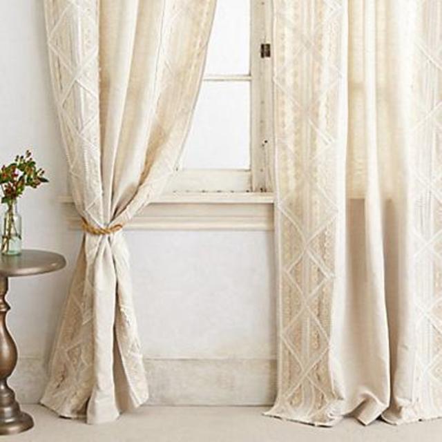 Appliqued Lace Curtain - 84in