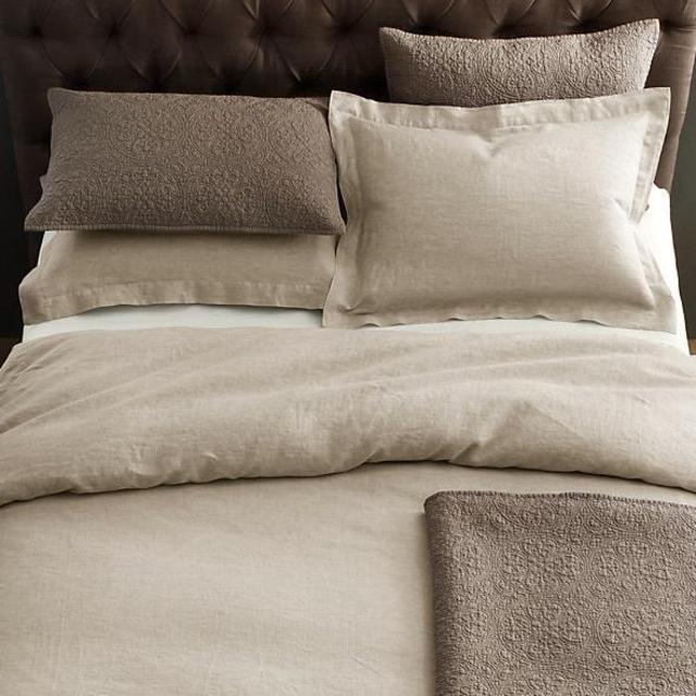 Vintage-Washed Belgian Linen Duvet - Dune / Queen