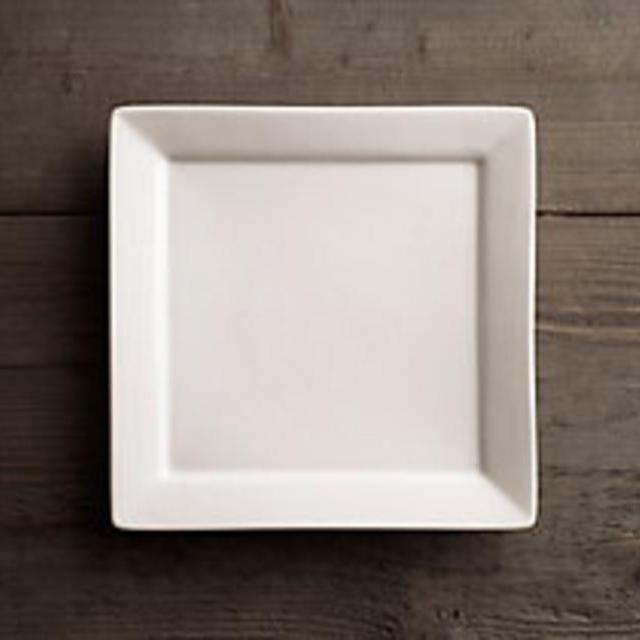 White Chinese Porcelain Square-Rimmed Dessert Plate (Set of 4)