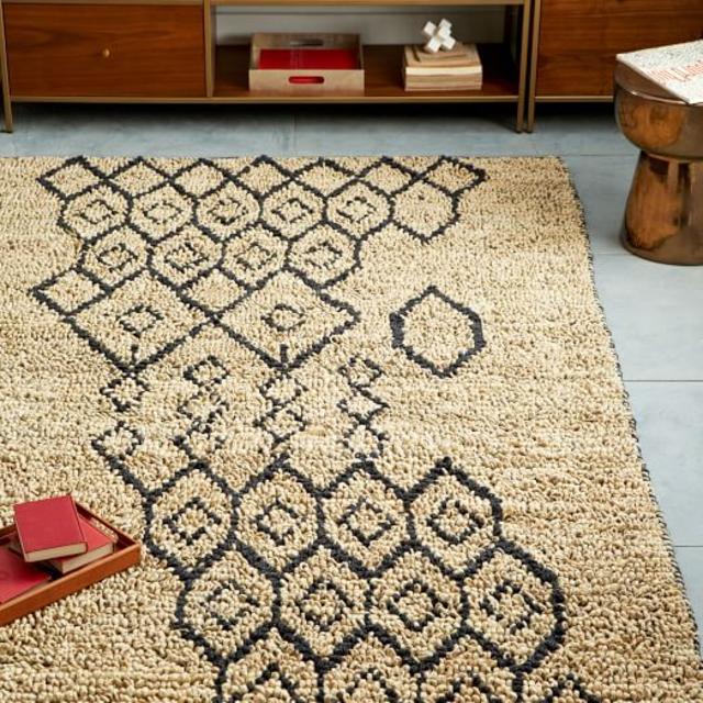 Geo Loop Jute Rug - Ivory/Slate