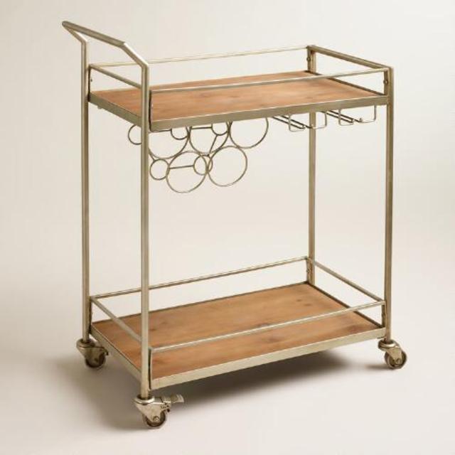 Metal and Wood Geneva Bar Cart
