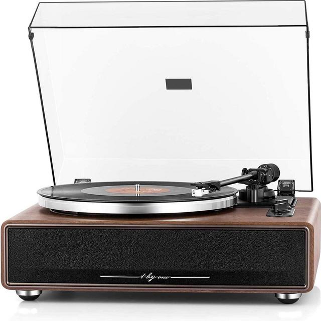 1 BY ONE Vinyl Record Player Turntable with Built-in Speakers