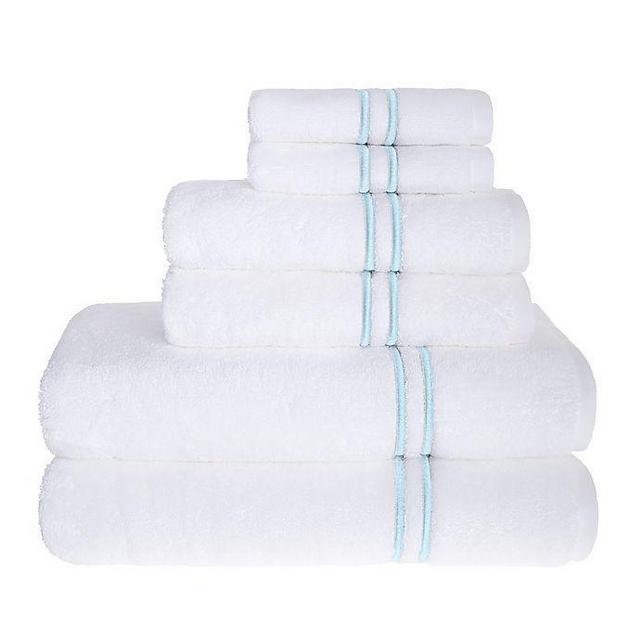 Wamsutta® Egyptian Baratta Stitch Cotton 6-Piece Bath Towel Set in Pastel Turqoise
