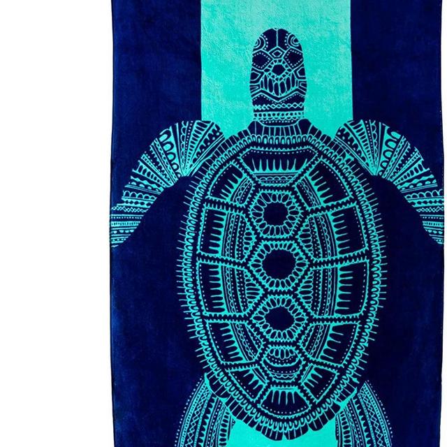 Nova Blue Turtle Beach Towel – Tropical Blue Colors with A Unique Design, Extra Large, XL (34”x 63”) Made from 100% Cotton for Kids & Adults