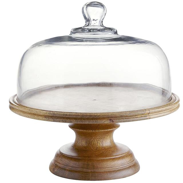 Isla Large Wooden Cake Stand & Dome
