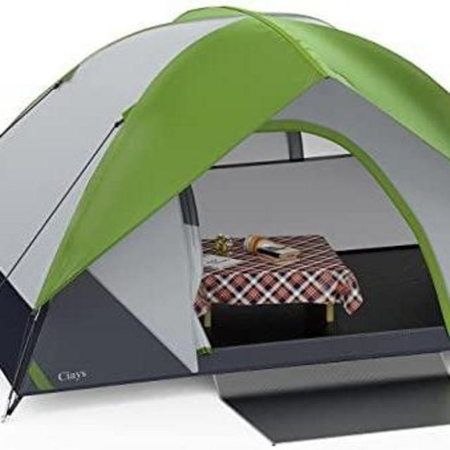 Ciays Camping Tent, Waterproof Family Tent with Removable Rainfly and Carry Bag, Lightweight Tent with Stakes for Camping, Traveling, Backpacking, Hiking, Outdoors, Green