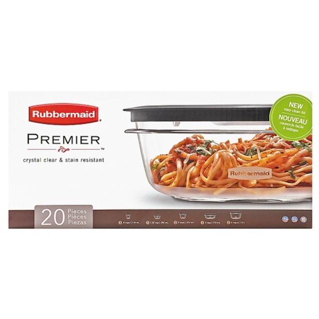 Rubbermaid Premier Food Storage Container Set, 20-piece