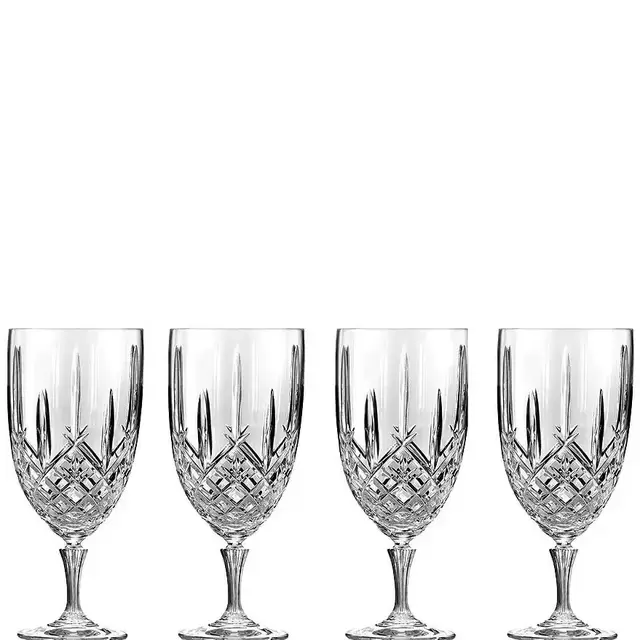 Marquis by Waterford Markham 4- Piece Goblet Traditional Crystal Iced Beverage Glass Set