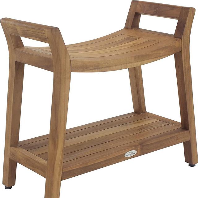 AquaTeak Asia Ascend Teak Shower Bench with Shelf