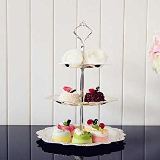 Catie mini 3-Tier silver Plated Serving Tray cake candies dessert stand