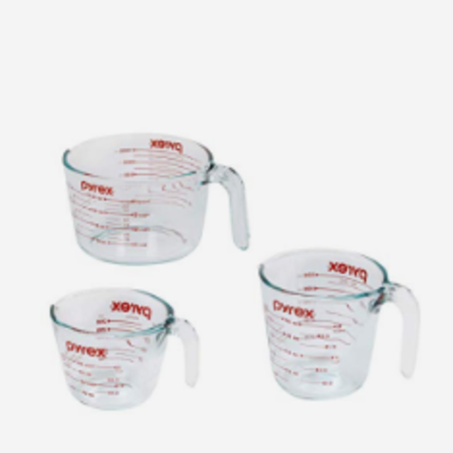 Pyrex Measuring Cups, 3-Piece, Clear