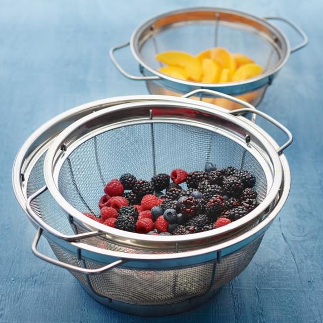 Stainless-Steel 3-Piece Mesh Colander Set