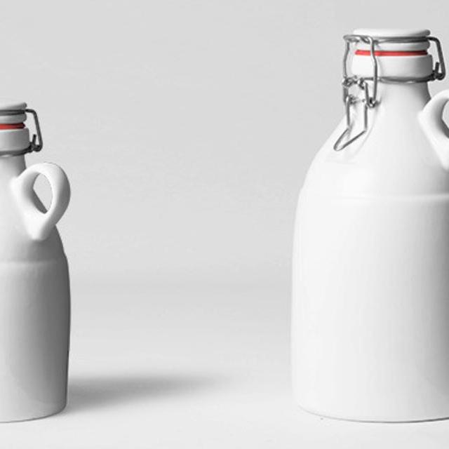 Handmade Ceramic Growler - White