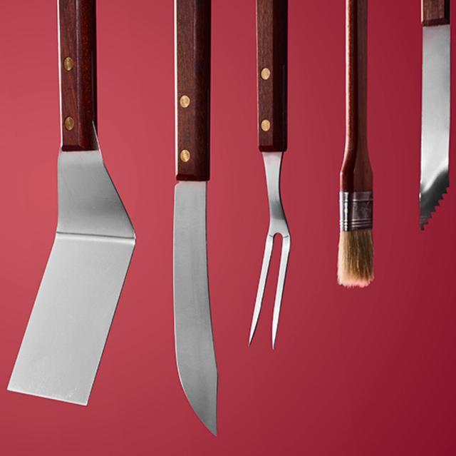 Rosewood and Steel BBQ Set
