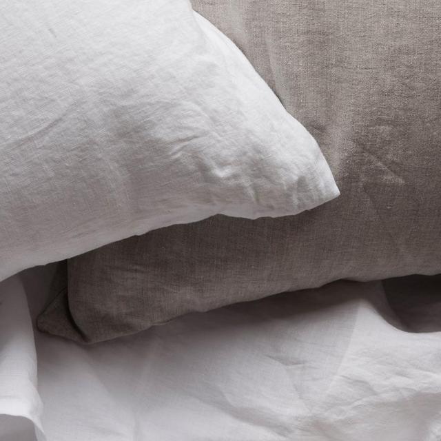 Vintage Linen Sham in White  (King Size)