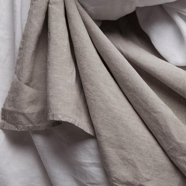 Vintage Linen Flat Sheet in Loomstate (King Size)