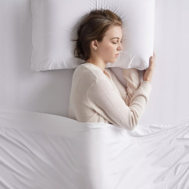 Purple King Size SoftStretch Sheet Set in True White