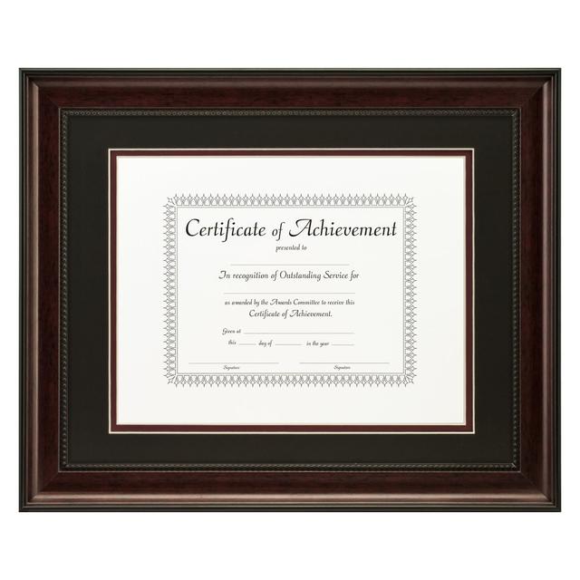 Craig Frames 11x14-Inch Dark Mahogany Document Frame, Double Mat with Single 8.5x11-Inch Opening