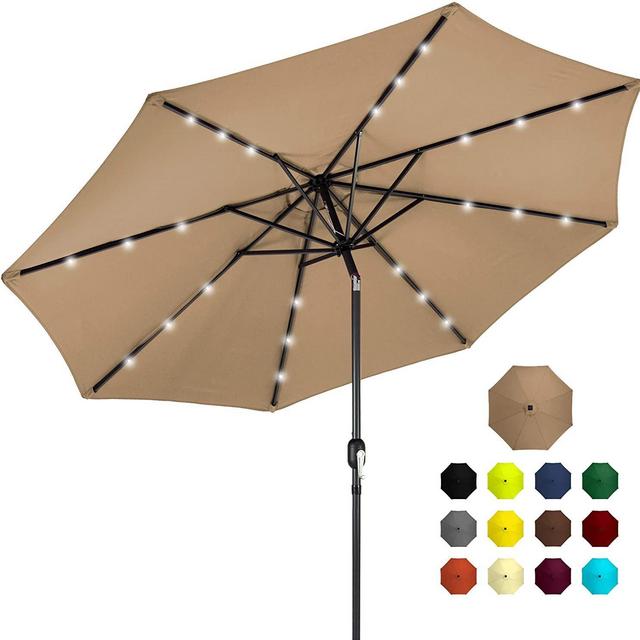 Add to your orderBest Choice Products 10ft Solar Powered Aluminum Polyester LED Lighted Patio Umbrella w/Tilt Adjustment and Fade-Resistant Fabric, Tan