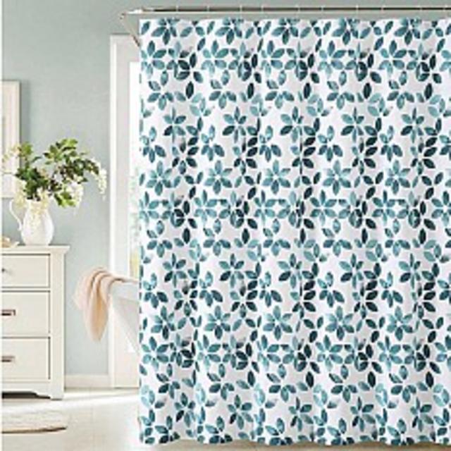 Veria Shower Curtain in Teal/White